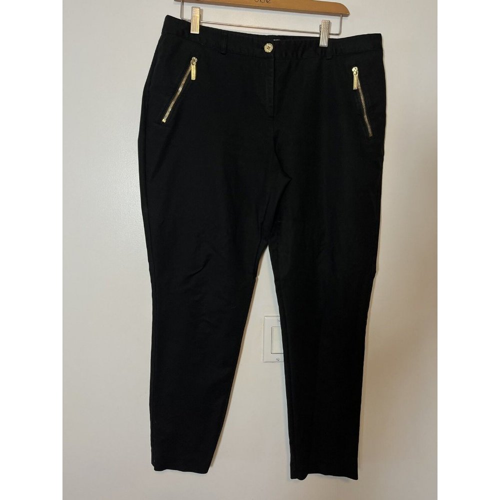 Michael Kors women's Pants size 12 Black Color With Gold Zipper & Pockets